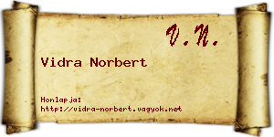 Vidra Norbert névjegykártya