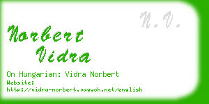 norbert vidra business card